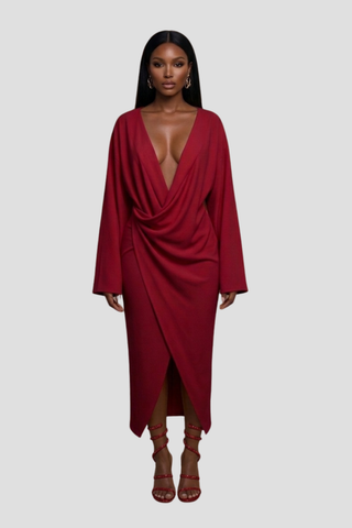 Azure Midi Wrap Dress